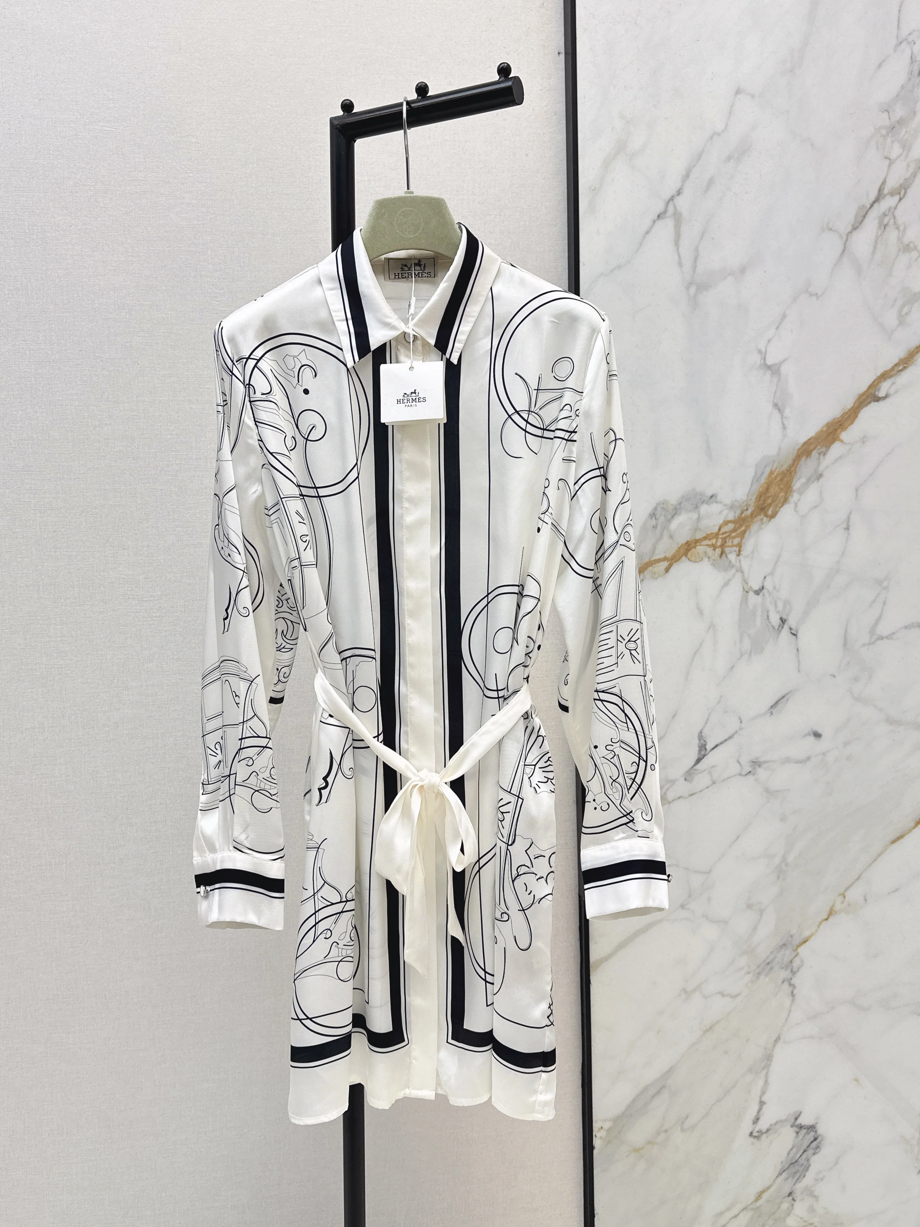 Herm NEW print silk dress