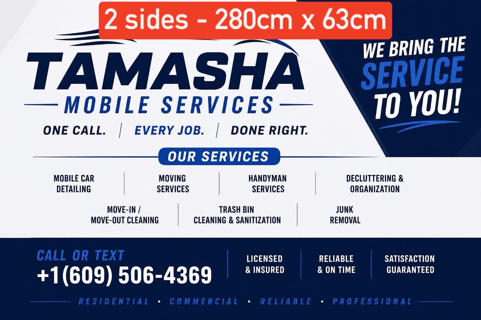 Perforated Sticker / Custom - 2 sides 280cmx63cm - back 147cmx60cm