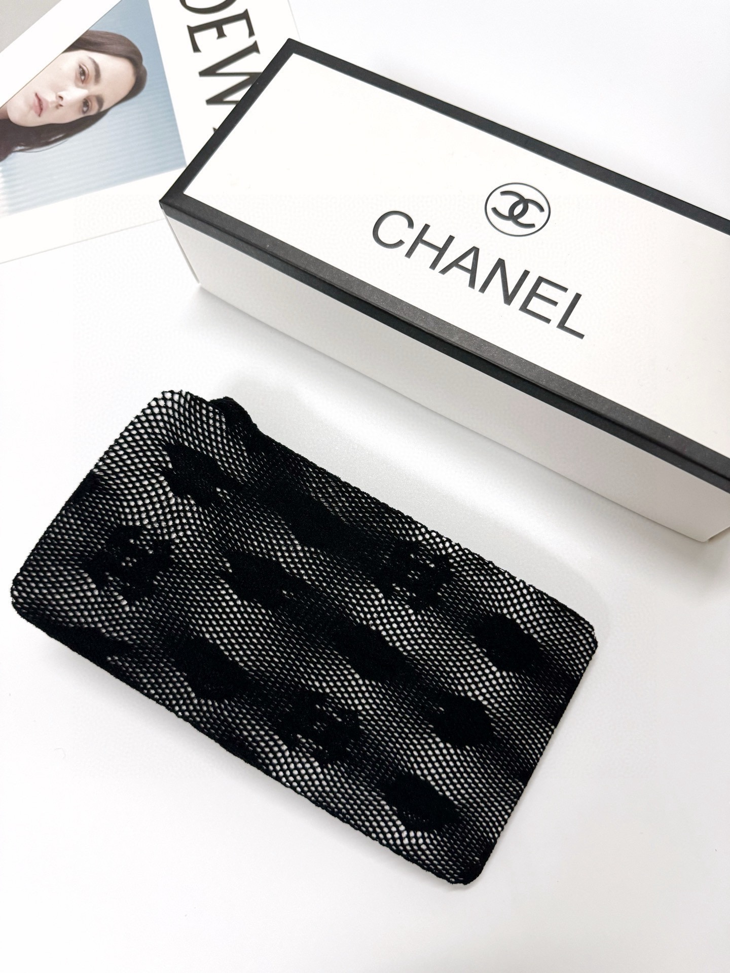 Chan Letter fishnet stockings