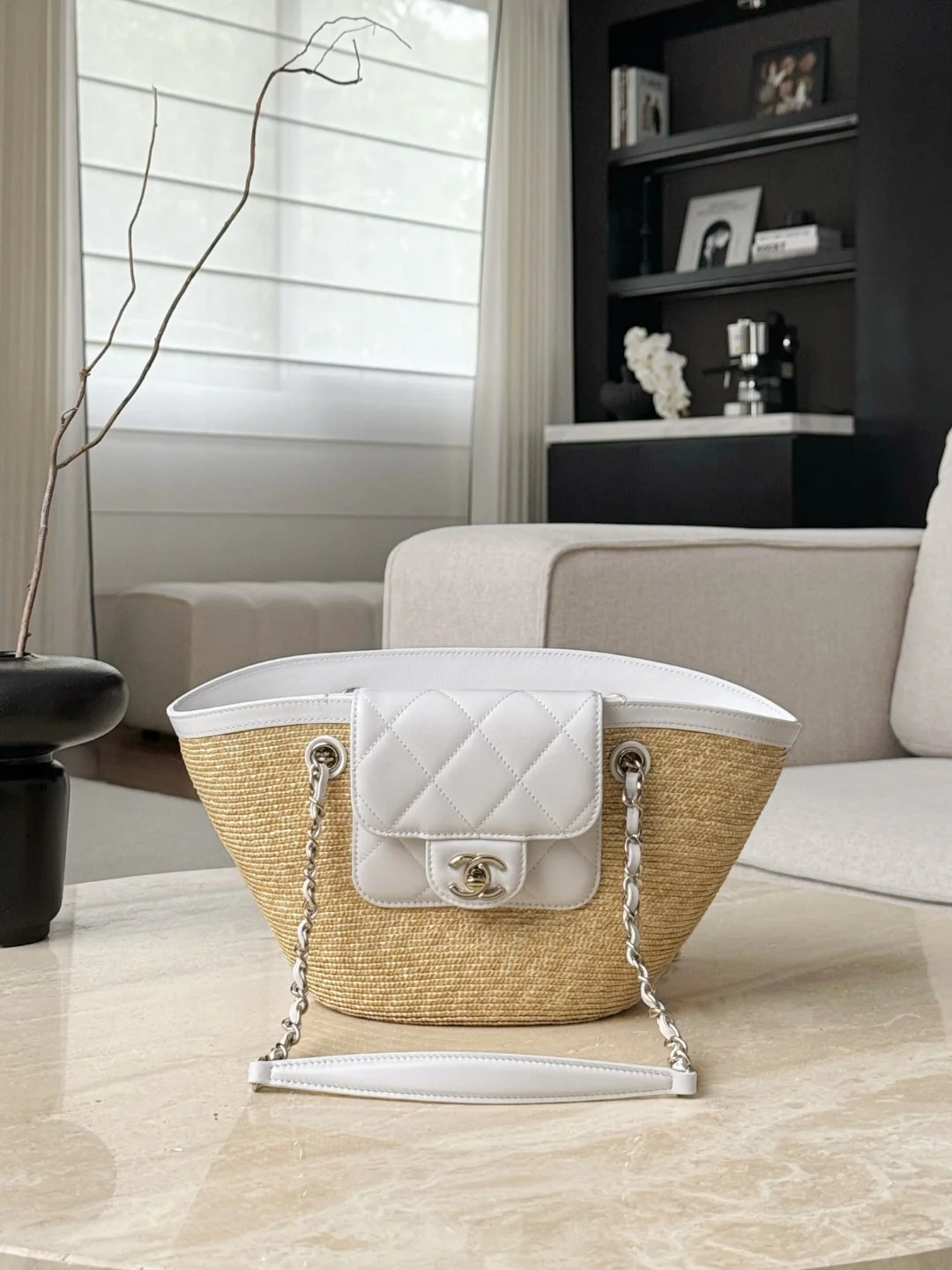 Chan New Straw Woven Vegetable Basket Bag