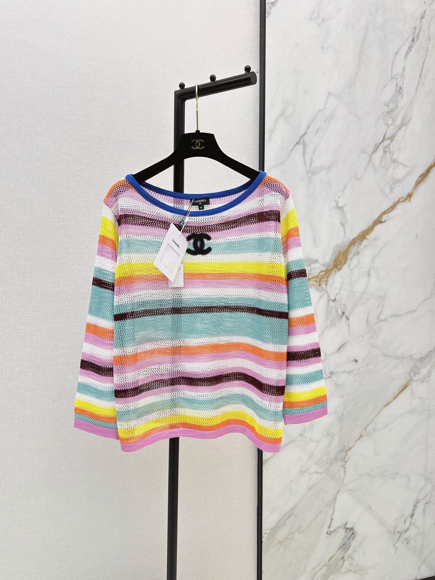 Chan New Rainbow striped knitwear