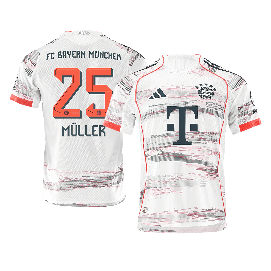 MÜLLER #25 Bayern Munich Away Player Version Soccer Jersey 2025/26 White