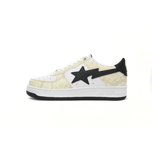 A Bathing Ape Bape Sta Low White Snake Skin Pattern 1I80 191 009