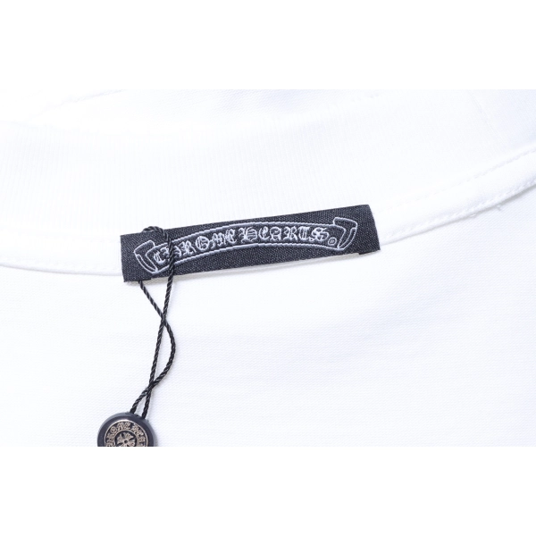 Chrome Hearts Sanskrit Cross Embroidery Crew Neck T-Shirt white