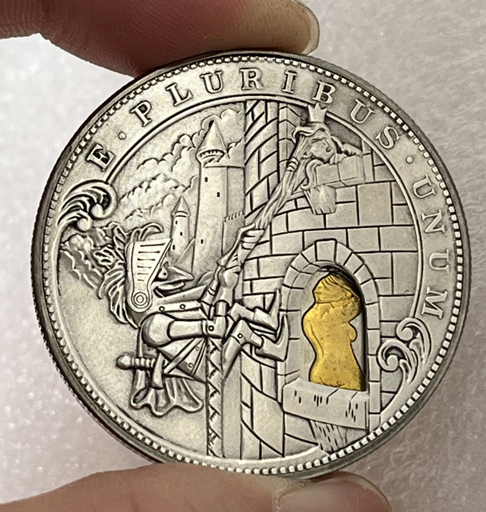 Movable Mechanical Coin 'Peeper' Roman Booteen Coin Hobo Nickel Morgan Dollar Amazing Art Collectible Creative Gift Handmade Commemoration Coin