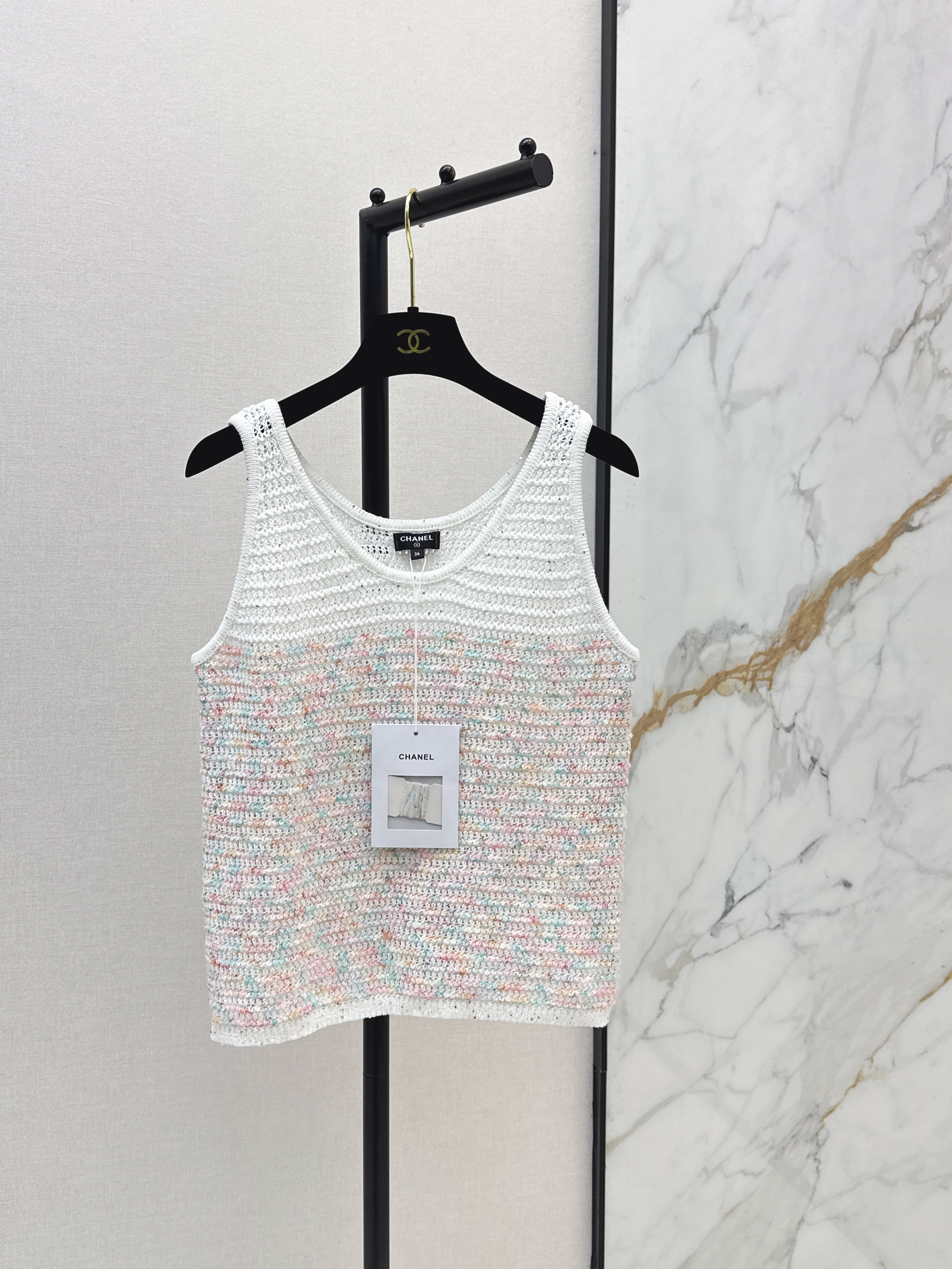 Chan New Color-block knitted vest