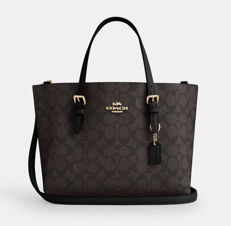 COACH Mollie Tote Bag 25, Signature Canvas, Crossbody Shoulder Bag, C4250, 25, Signature Canvas, Crossbody Shoulder Bag, C4250