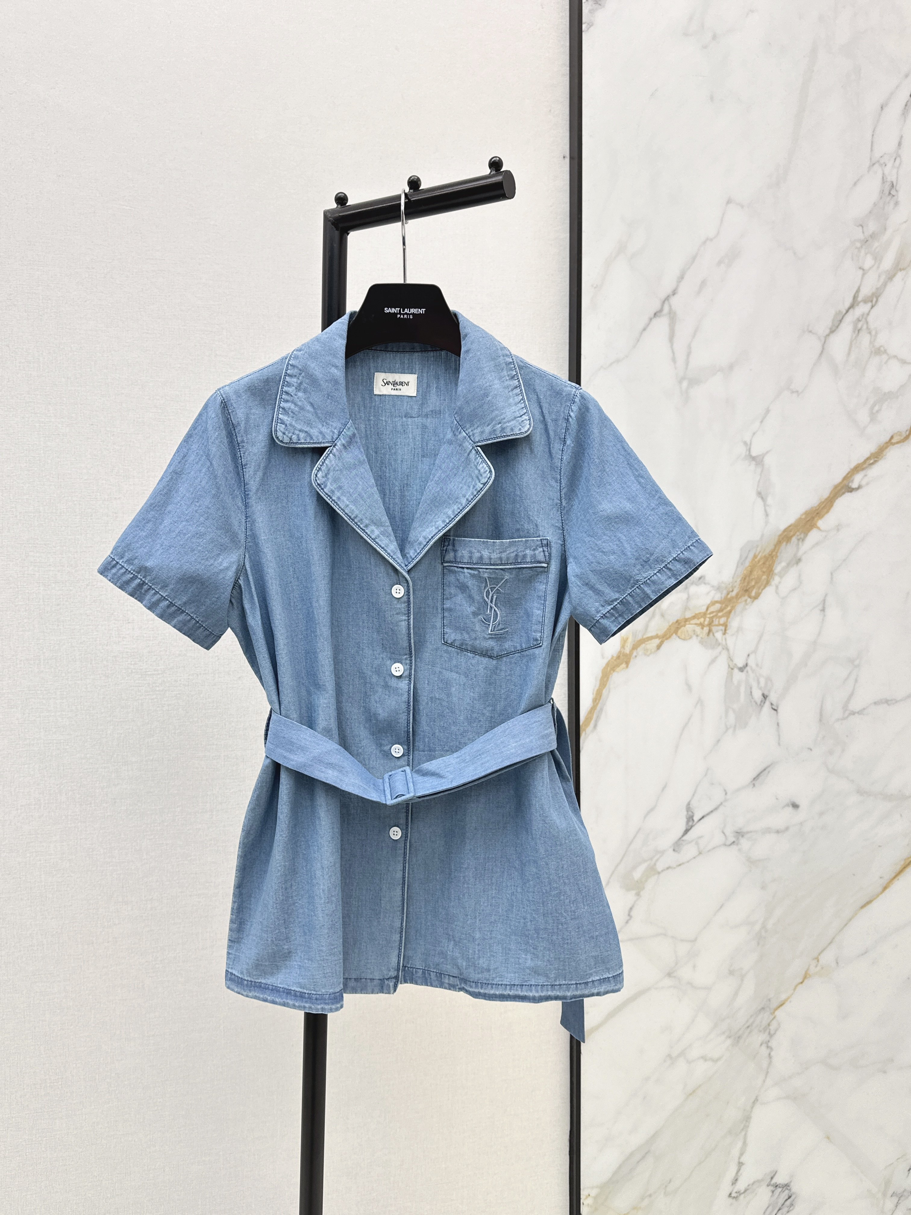 Saint New Cropped belt shirt