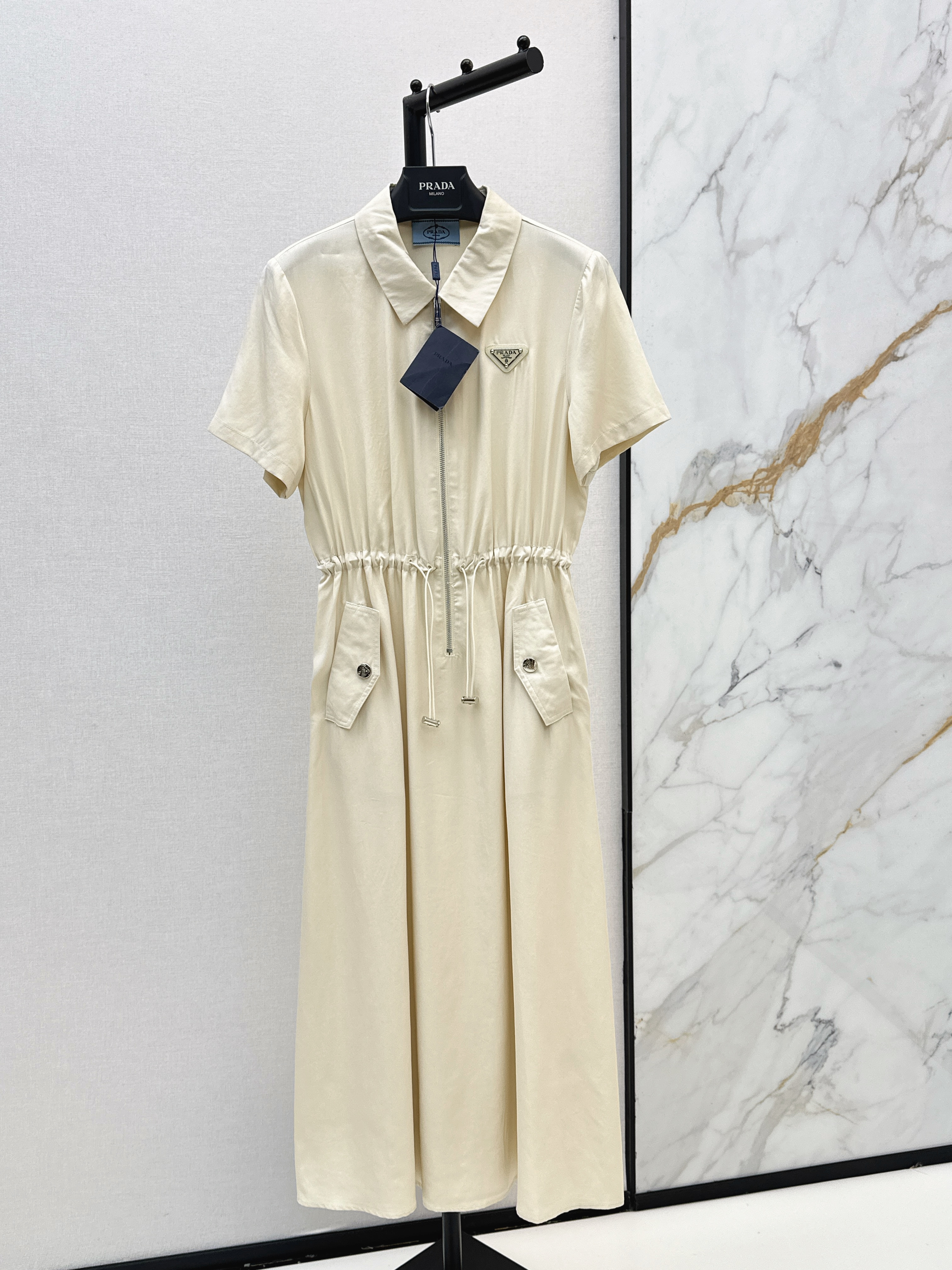 Pra New drawstring sleeveless dress