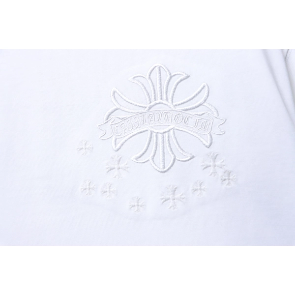 Chrome Hearts Sanskrit Cross Embroidery Crew Neck T-Shirt white