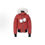 Moose Knuckles Red Jacket White Wool Collar（NFC)