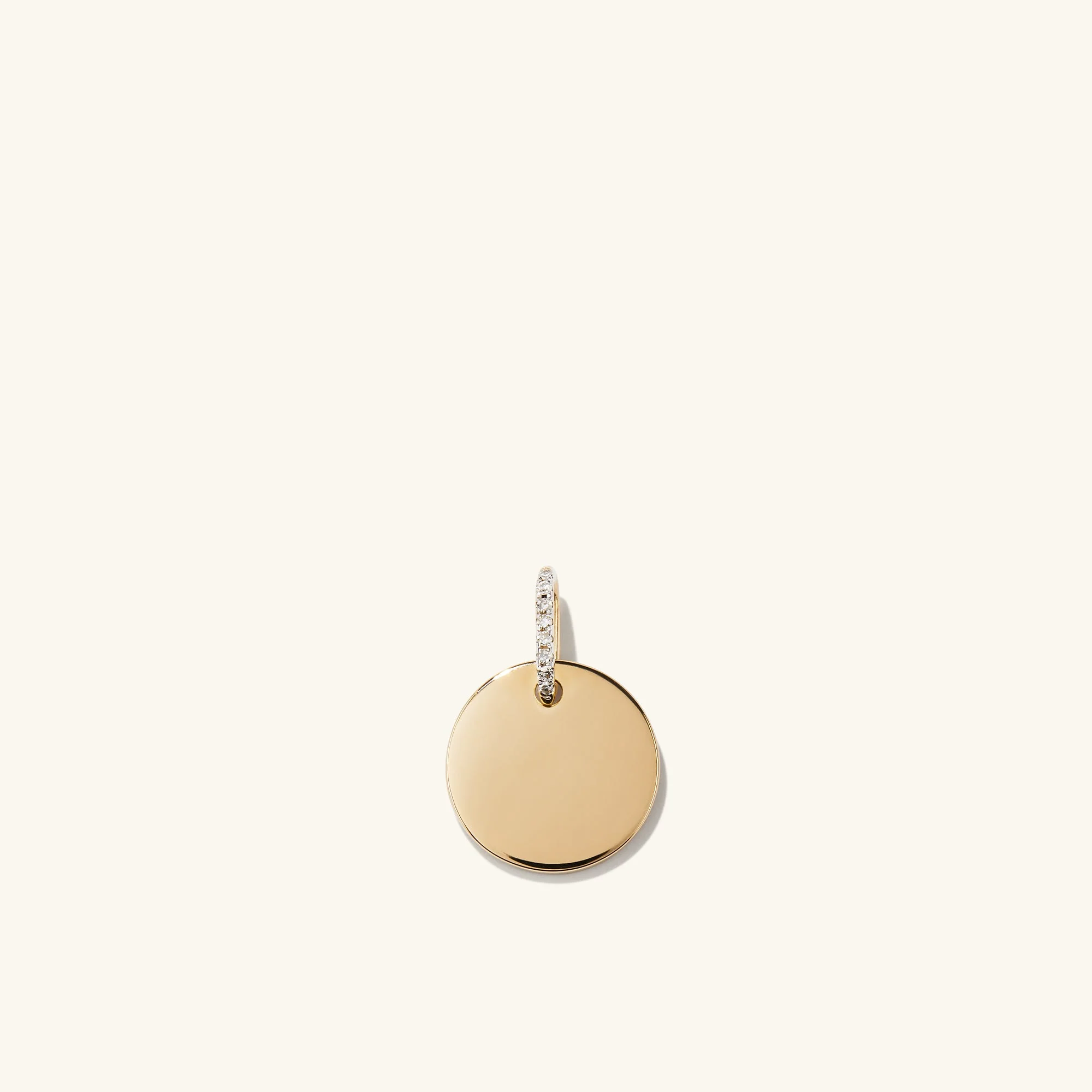 Disc Pavé Diamond Engravable Charm