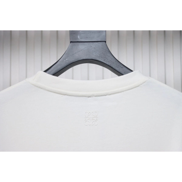 Loewe Hollowed-out Smiling Round-neck Hoodie White