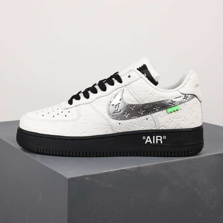 Pkkicks God Batch Louis Vuitton x Nike Air Force Low White Black Silver