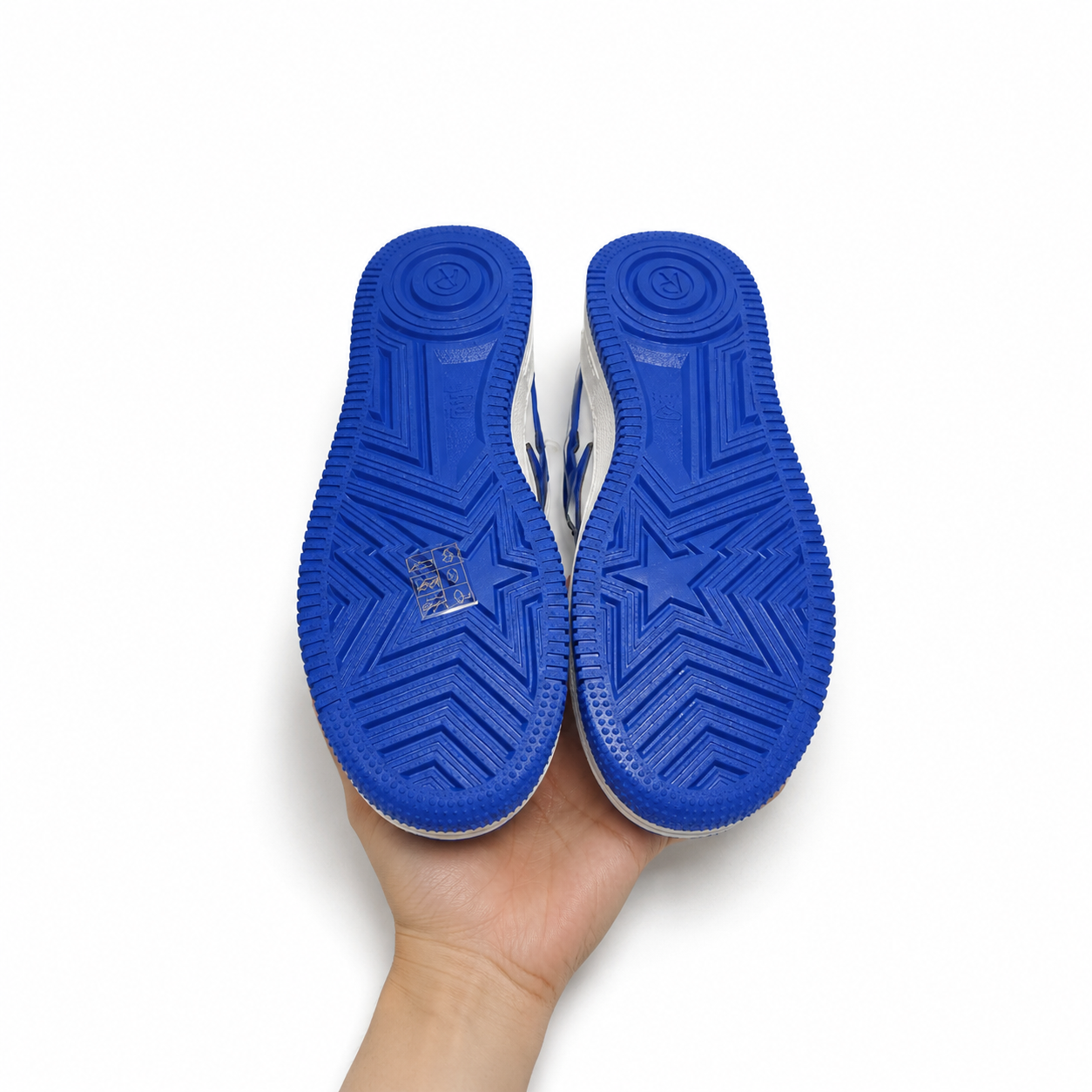 A Bathing Ape Bape StaPatent Leather White Blue (2023)(BapeSta)