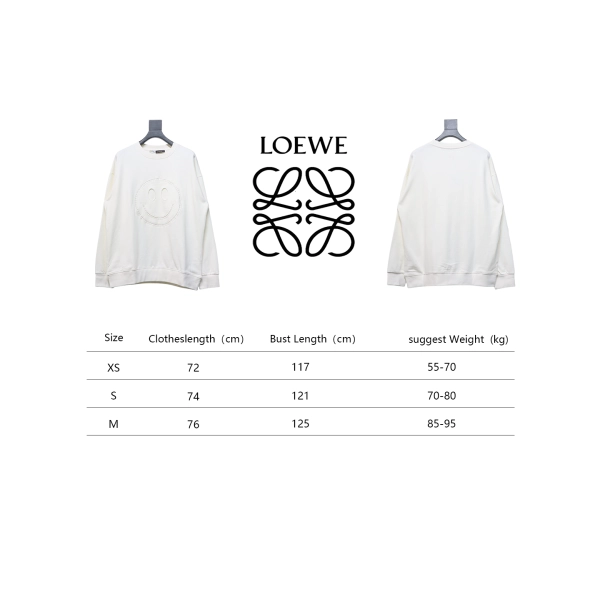Loewe Hollowed-out Smiling Round-neck Hoodie White