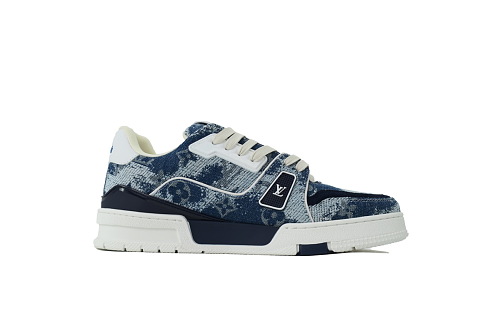 Pkkicks God Batch Louis Vuitton Sneakers Blue Denim Fabric (NFC)