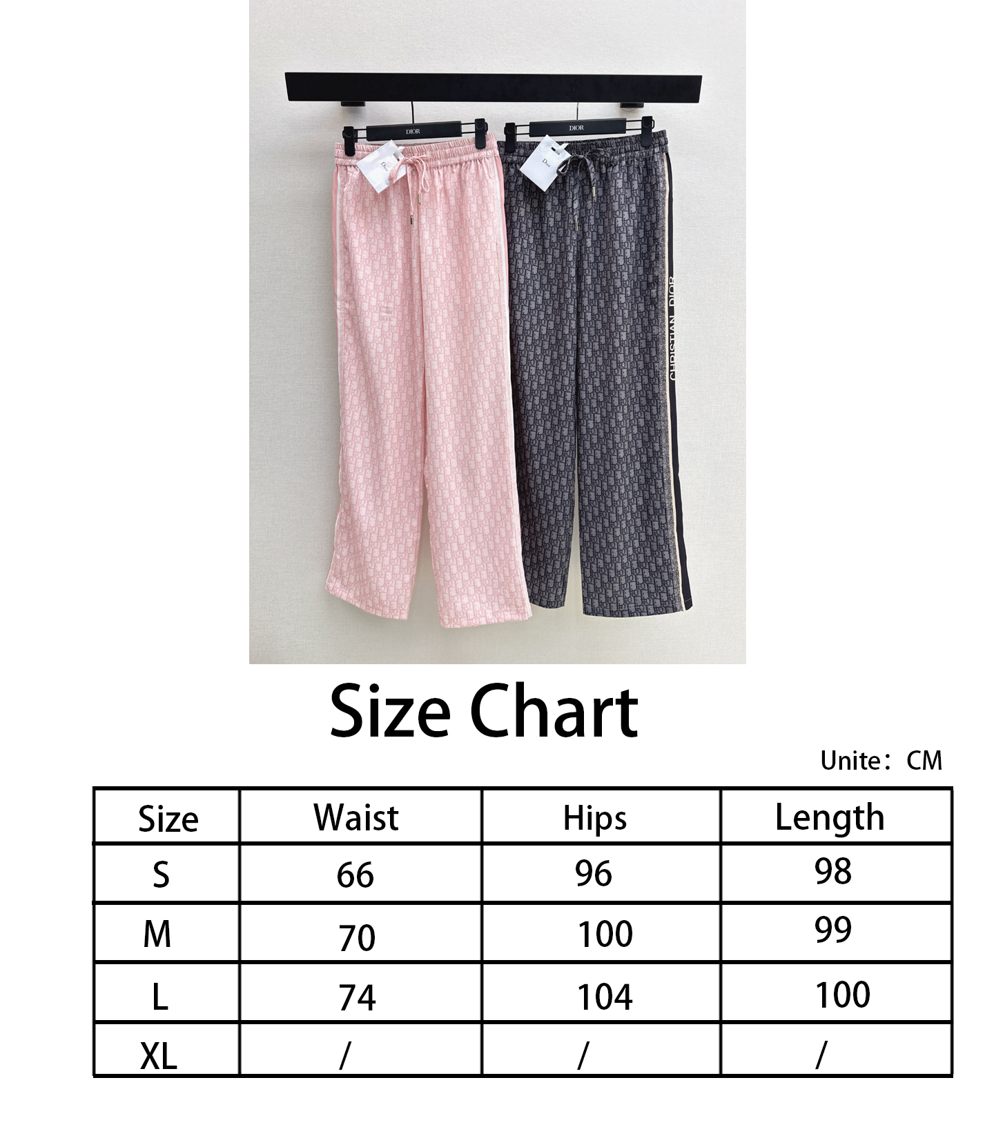 CD NEW printed straight leg pants