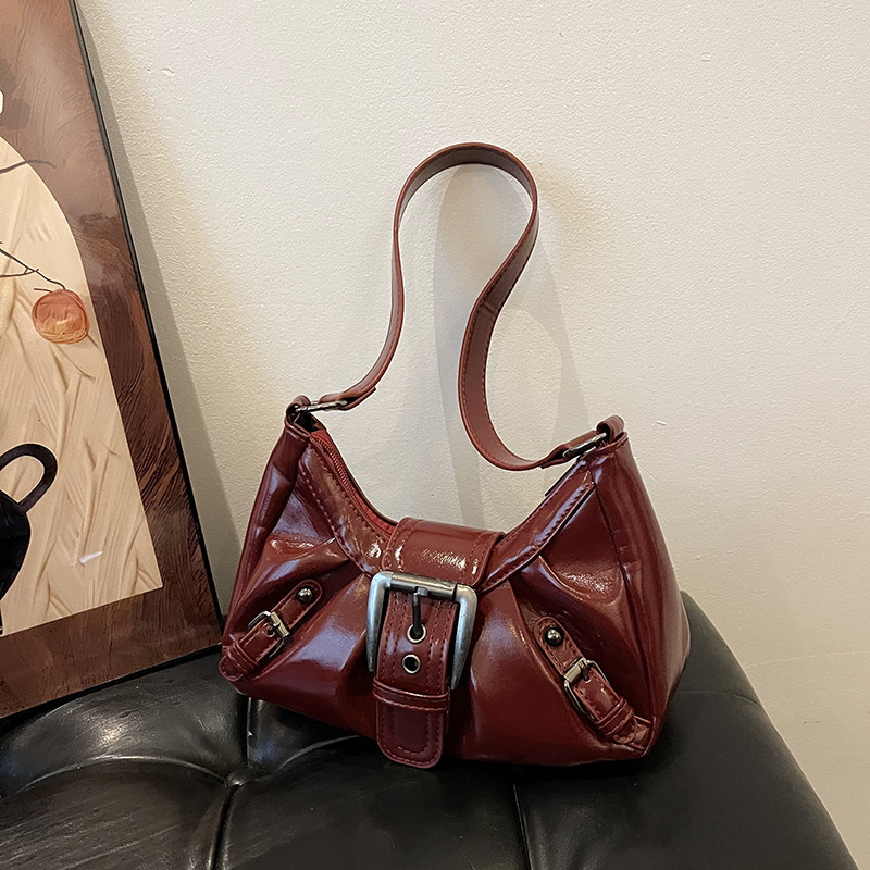 Distressed Leather Shoulder Bag