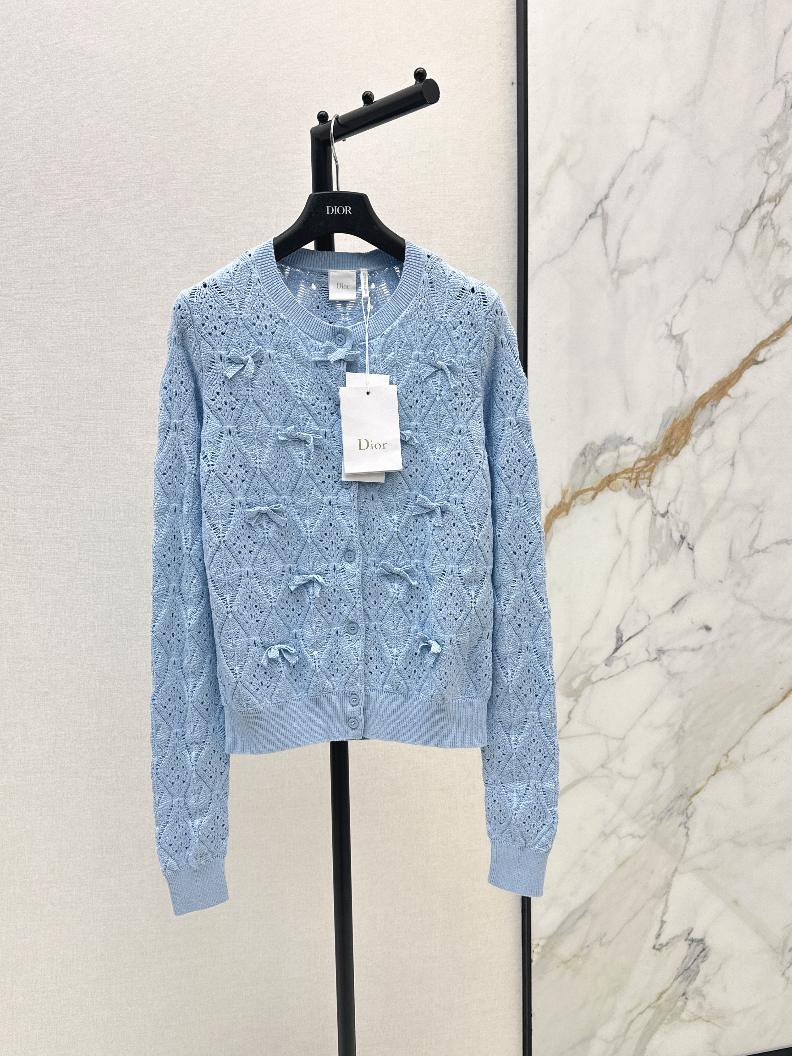 CD New Jacquard hollow-out sweater
