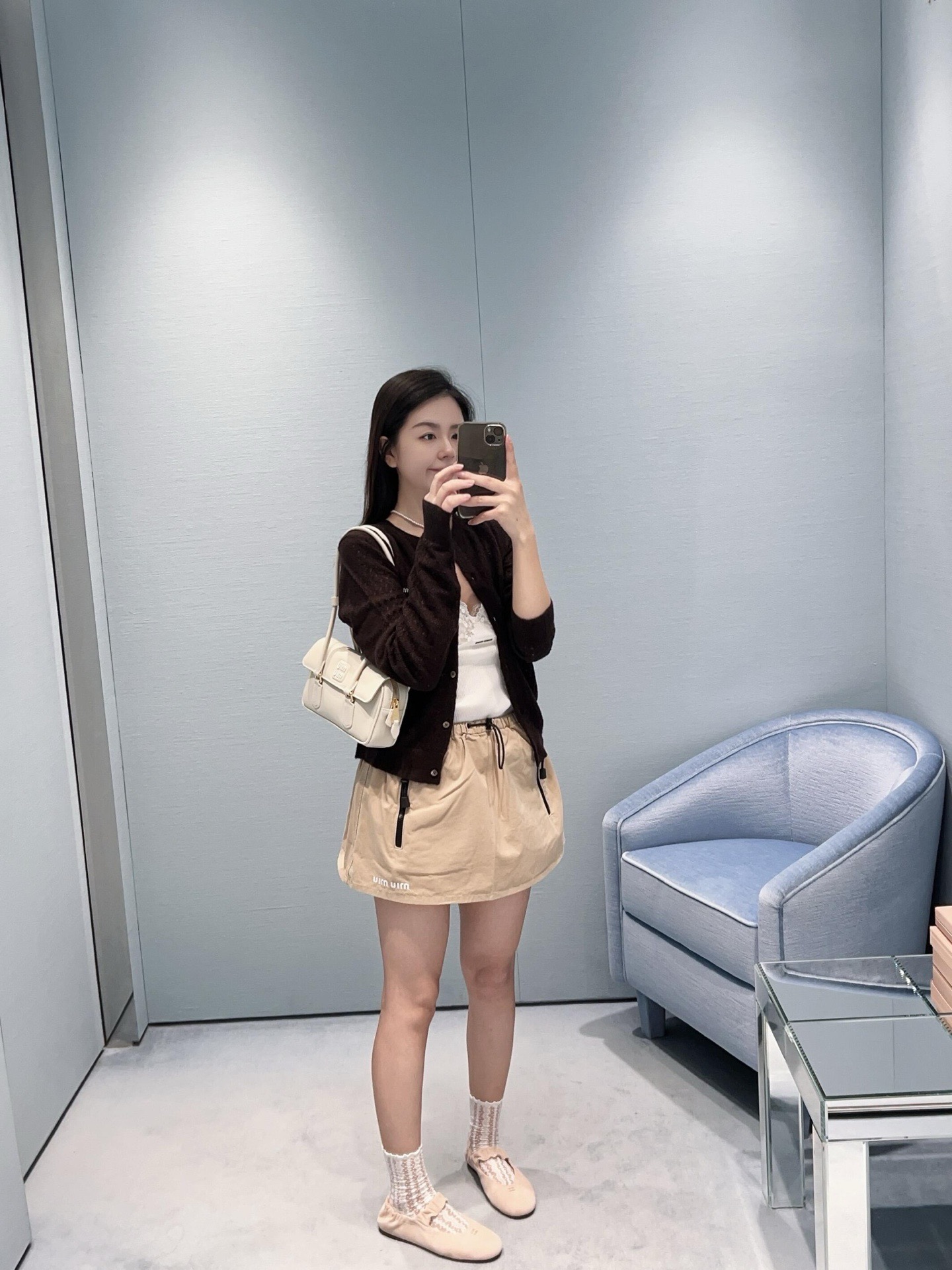 Miu New Hollow-knit cardigan