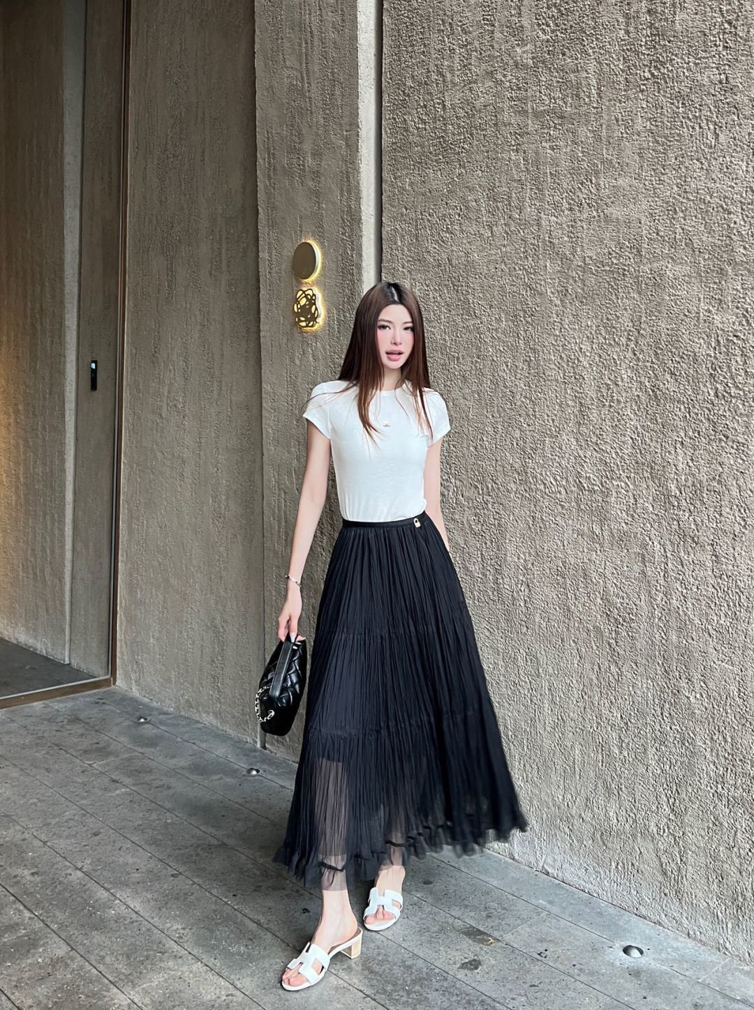 Chan New meash plested skirt