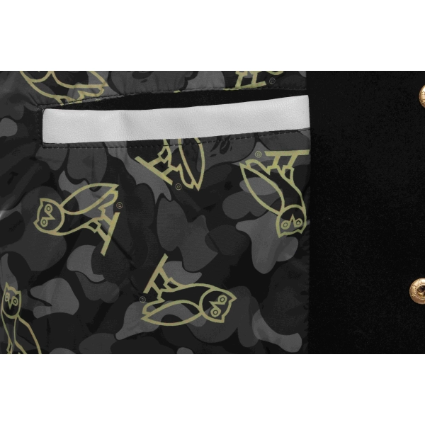 Bape x OVO Varsity Jacket Black