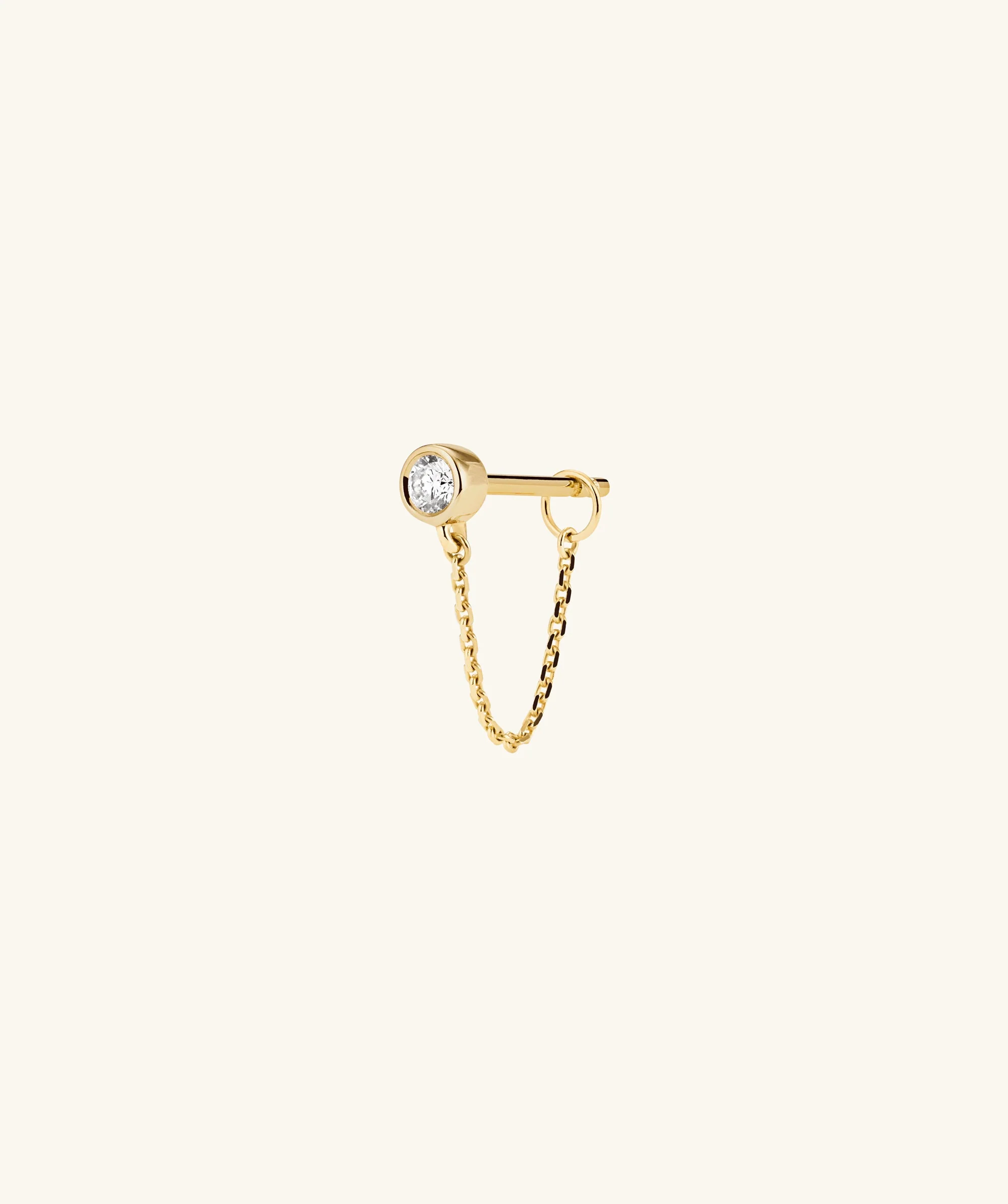 Single Lab Grown Diamond Round Chain Stud