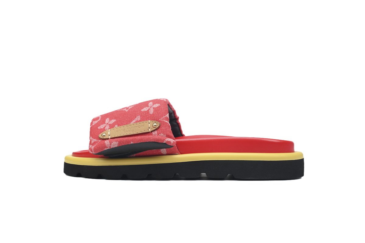 Pkkicks God Batch LOUIS VUITTON Pool Pillow Comfort Red Denim