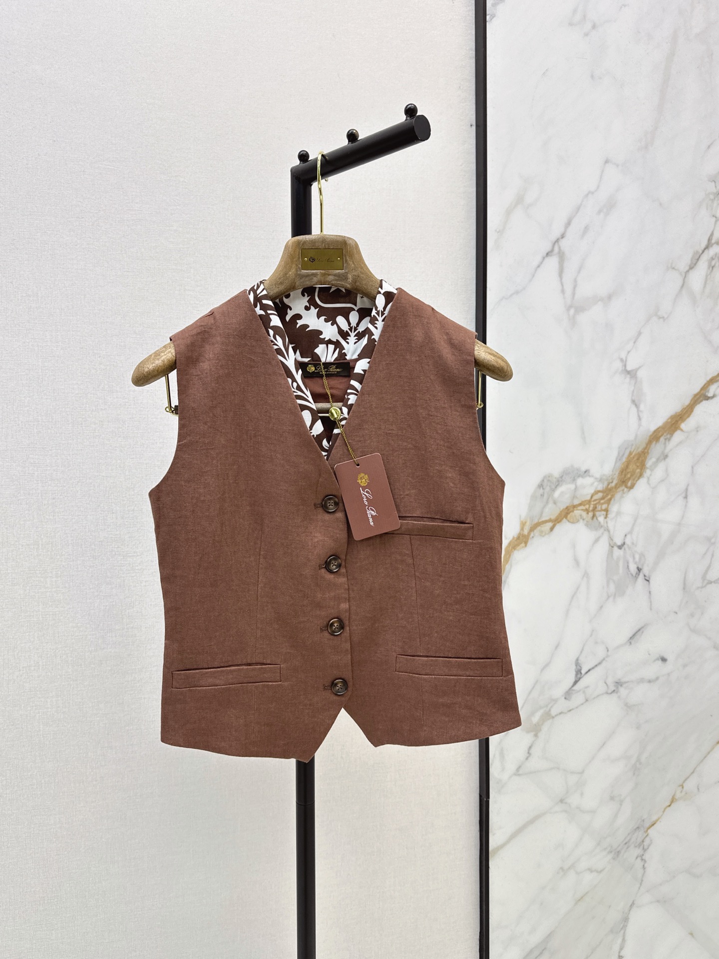 Loro New Color-blocking V-neck vest