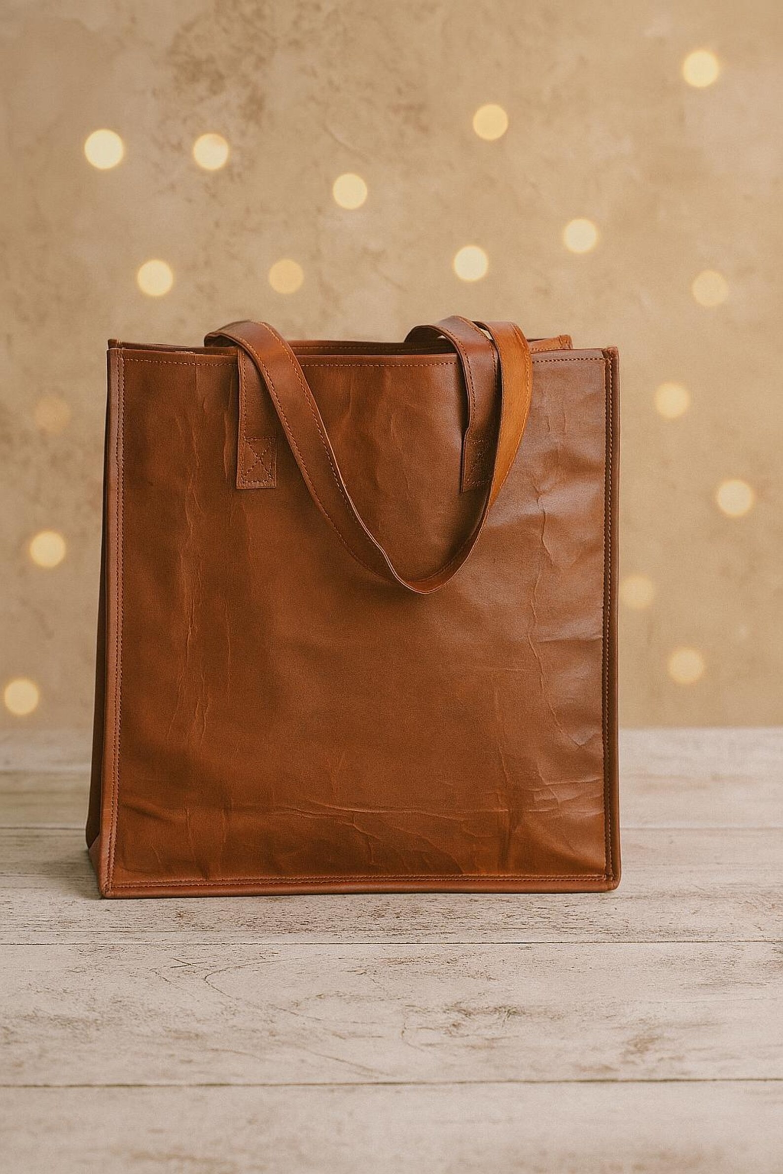 The Minimalist Full-Grain Leather Tote Bag