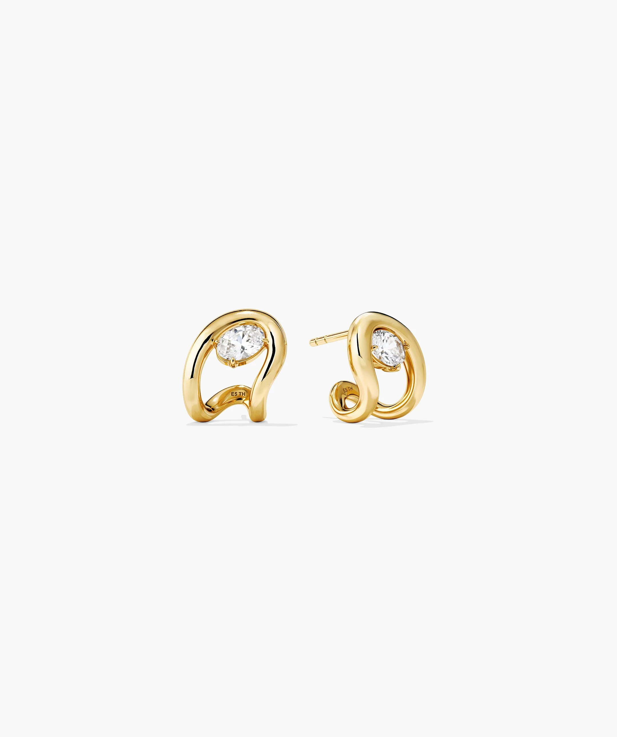 Organic Dôme Curve Gemstone Huggies