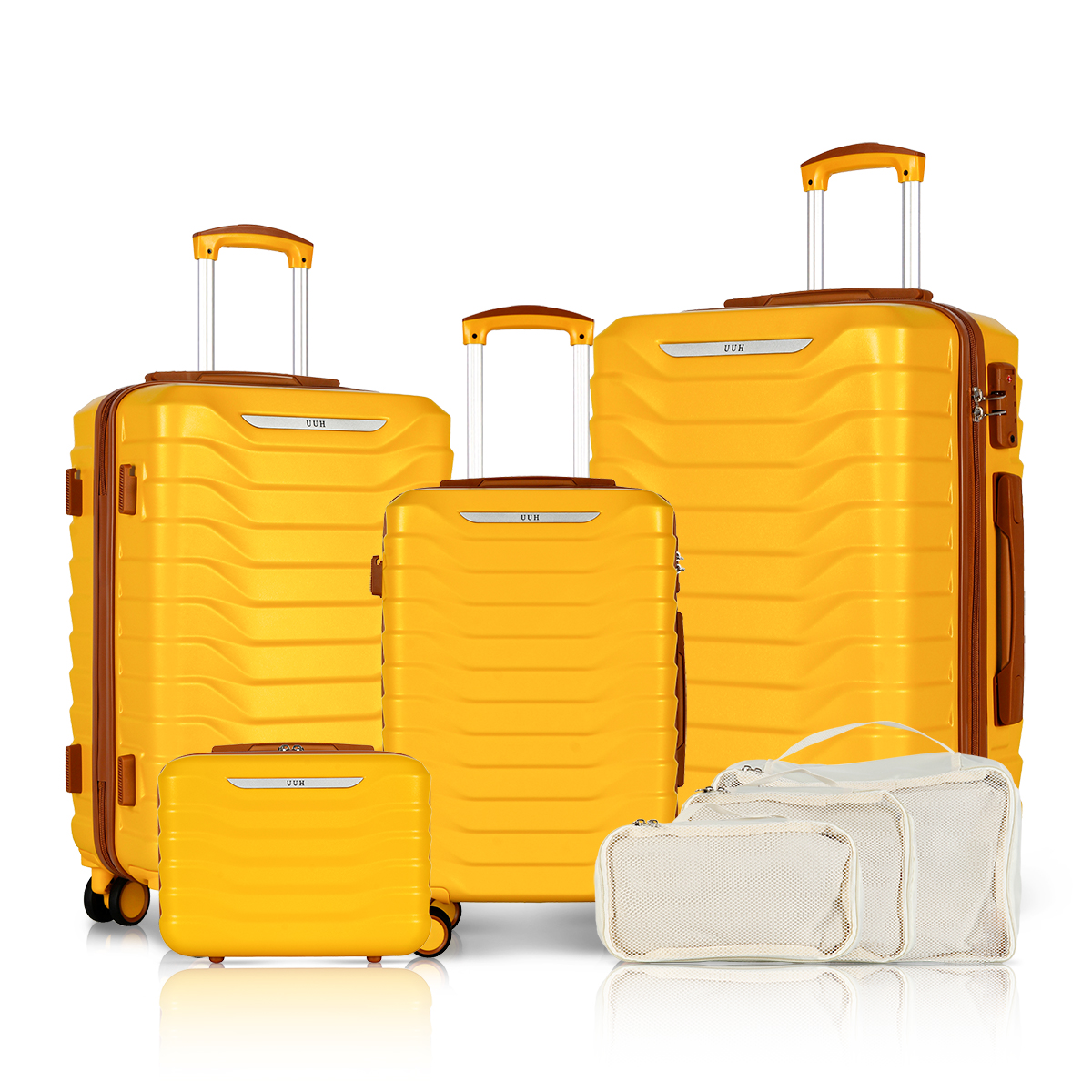 UUH 7-Piece Wavy Luggage Family Travel Set