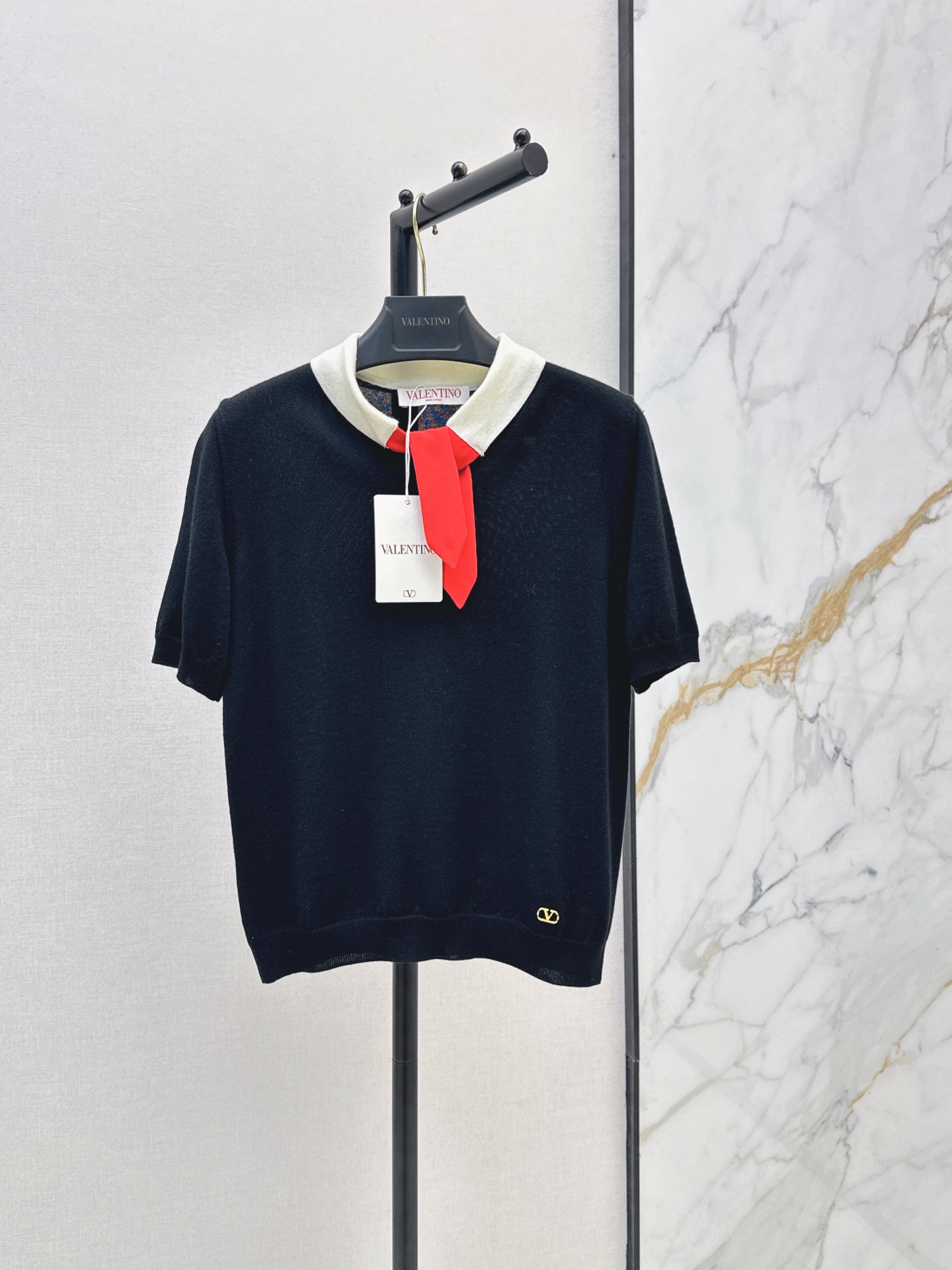 Val New Color-block ribbon top