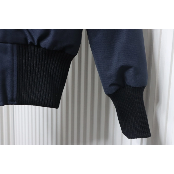 Moose Knuckles  Debbie Shearling Bomber Jacket Dark Blue With A Pom-Pom