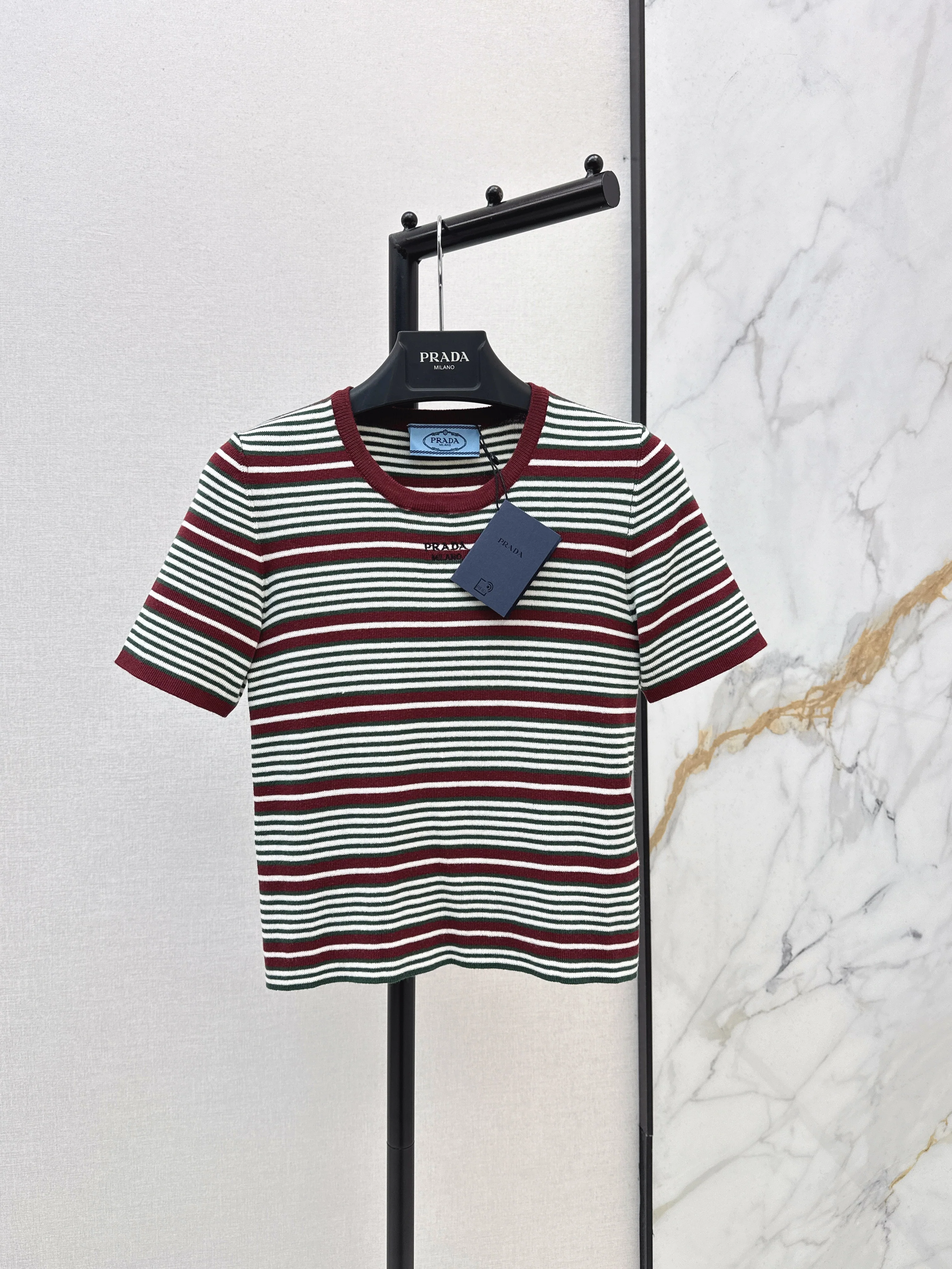 Pra NEW stripe short sleeve shirts