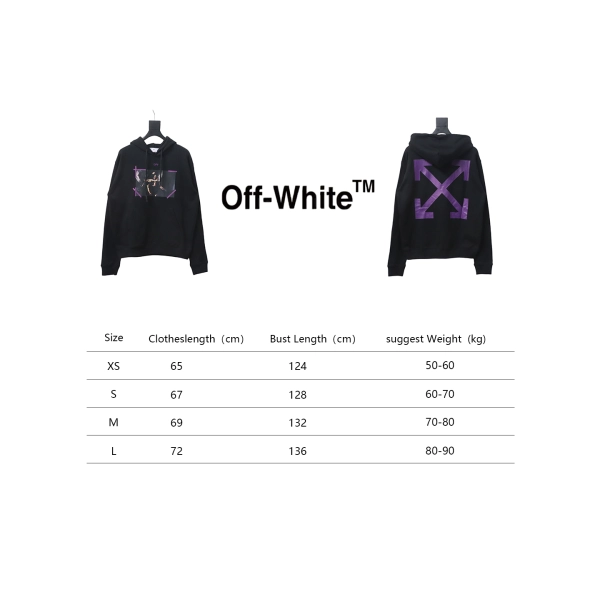 Off-white Religious Madonna Print Hoodie Purple