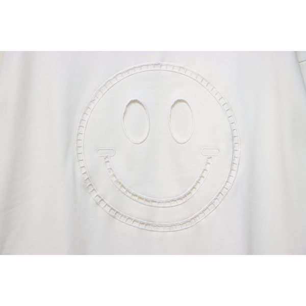 Loewe Hollowed-out Smiling Round-neck Hoodie White