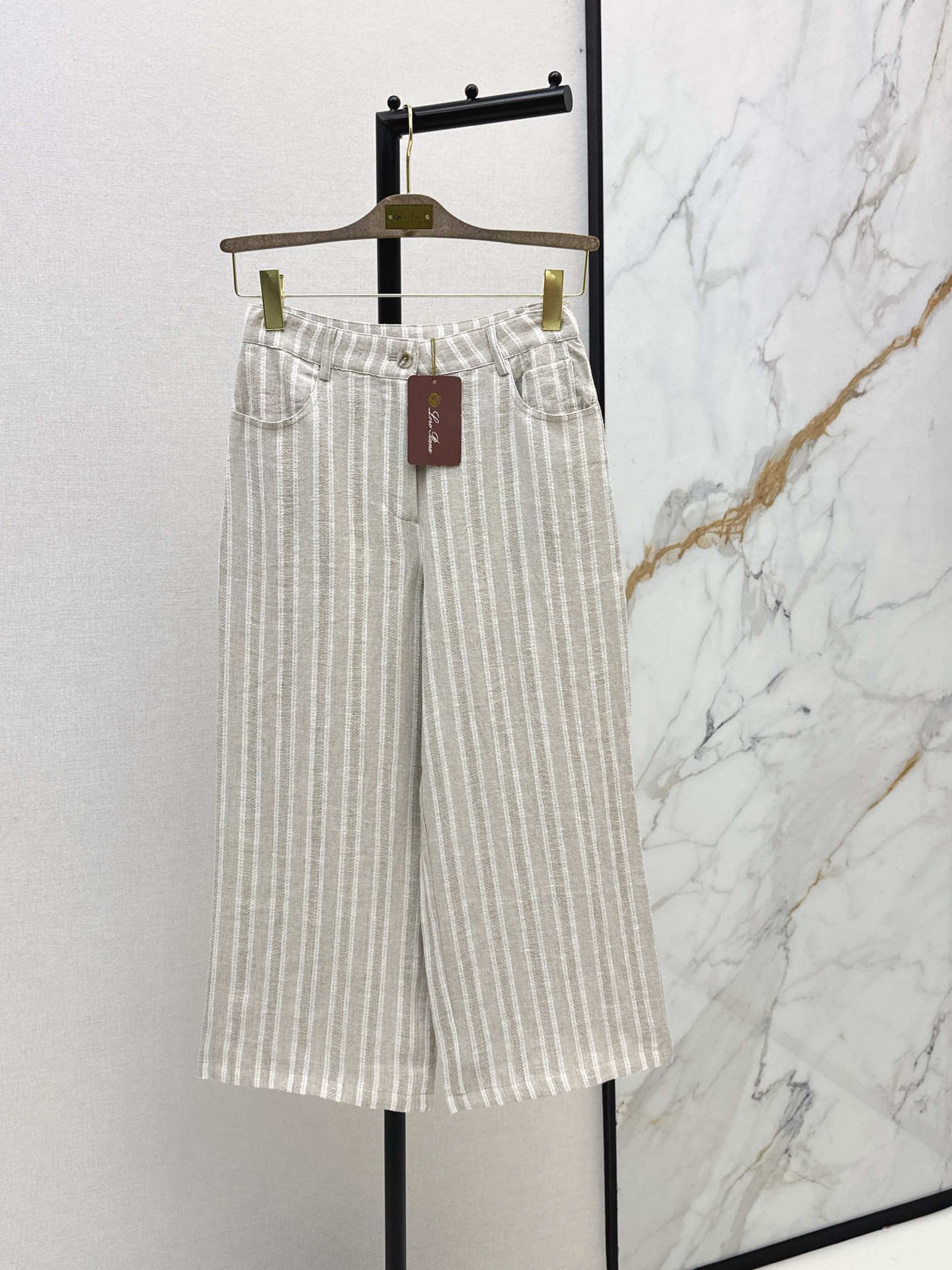 Loro New Striped linen straight-leg pants