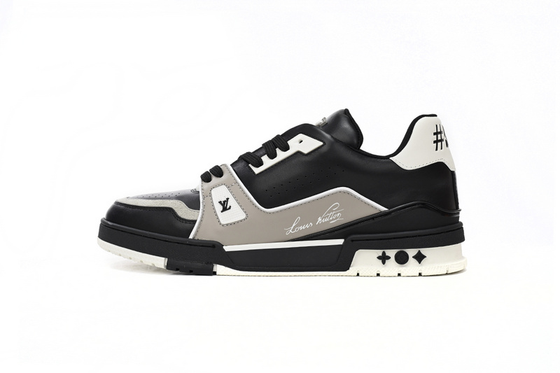 Pkkicks God Batch LOUIS VUITTON Cowboy Black Gray 1AAHS2