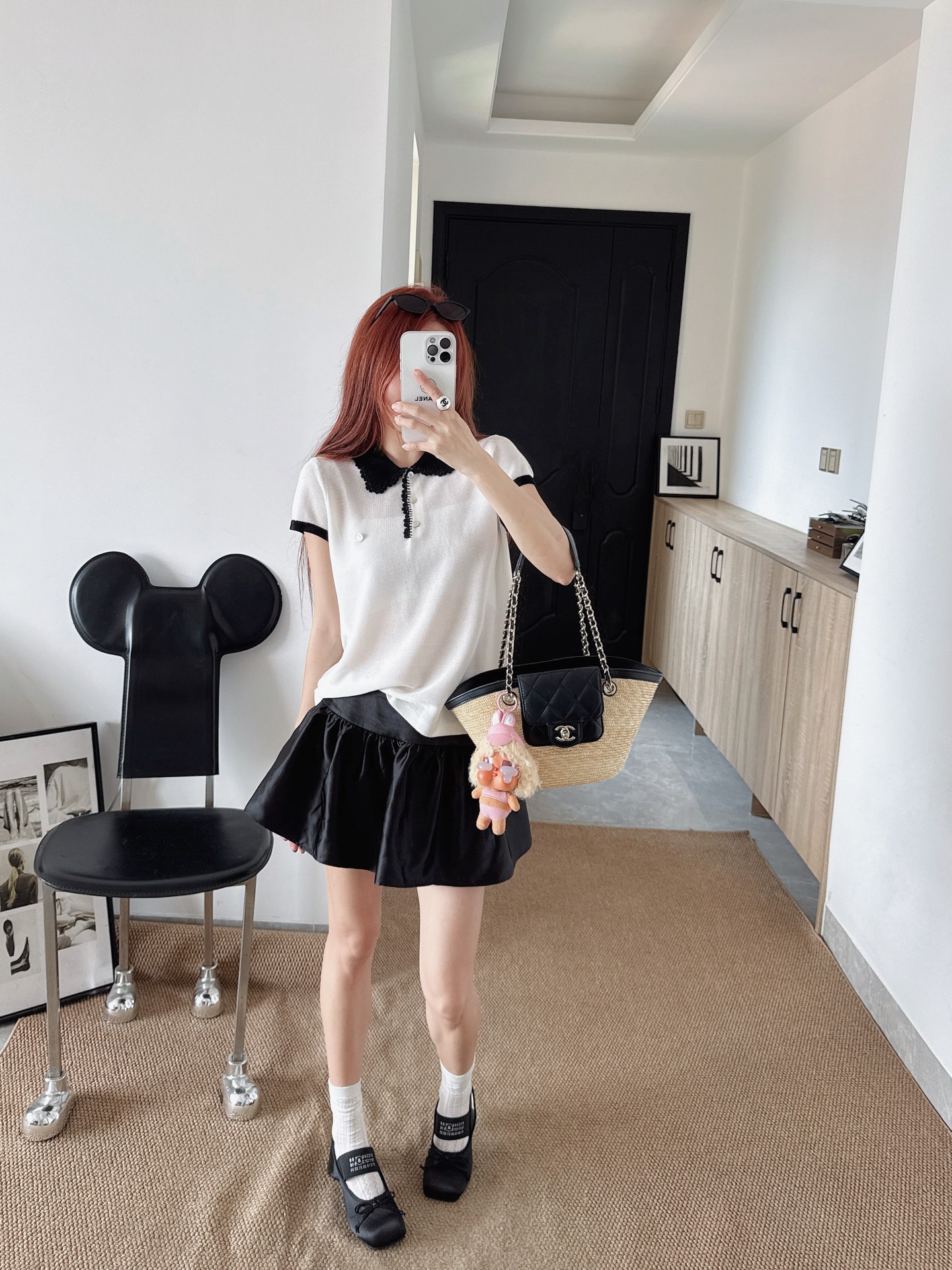 Miu New polo knit top