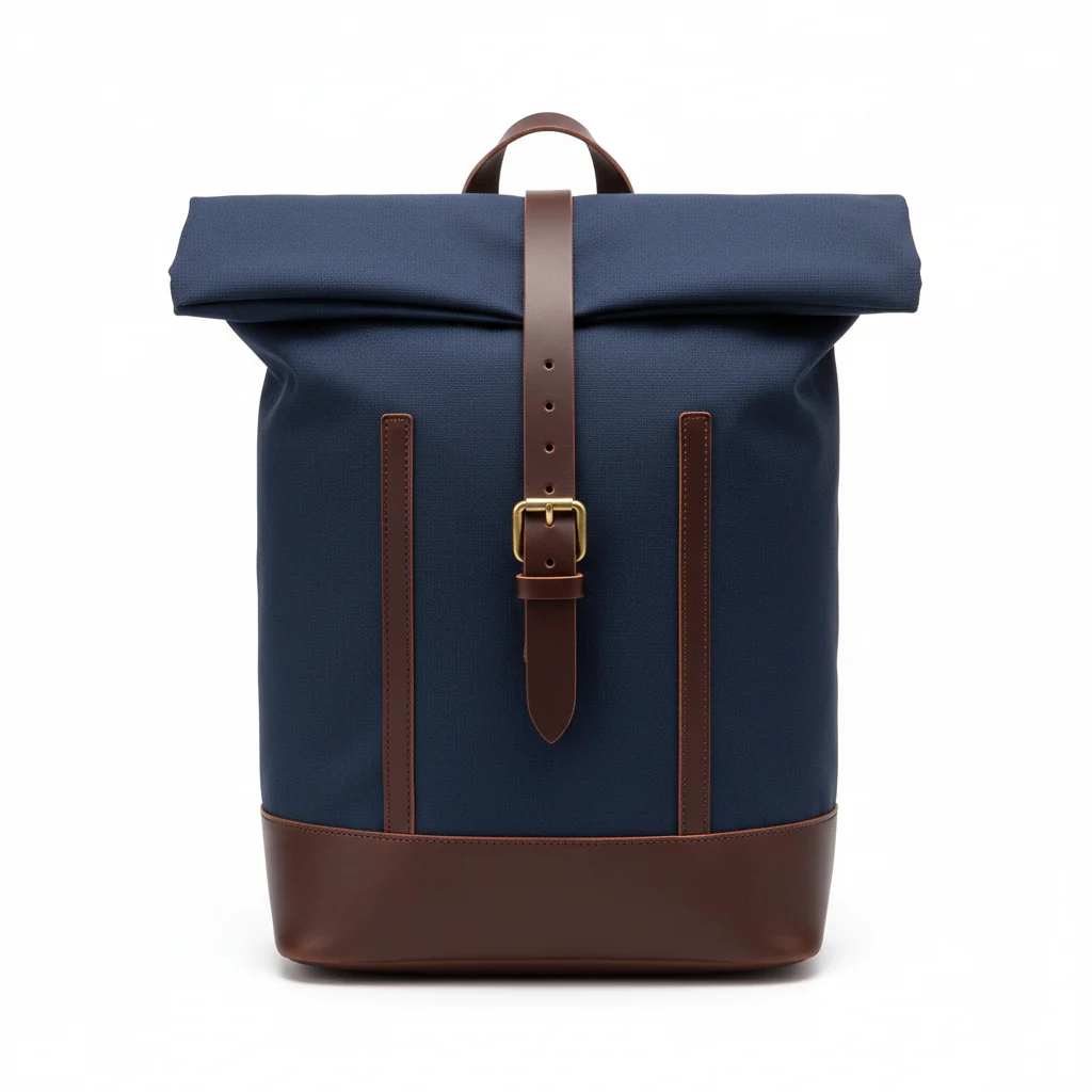 Navy Roll-Top Canvas Pack