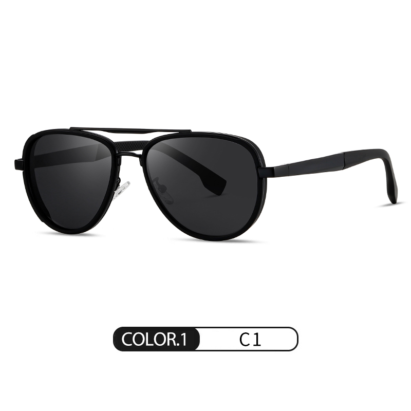 Retro Metal Pilot Polarized Sunglasses for Men