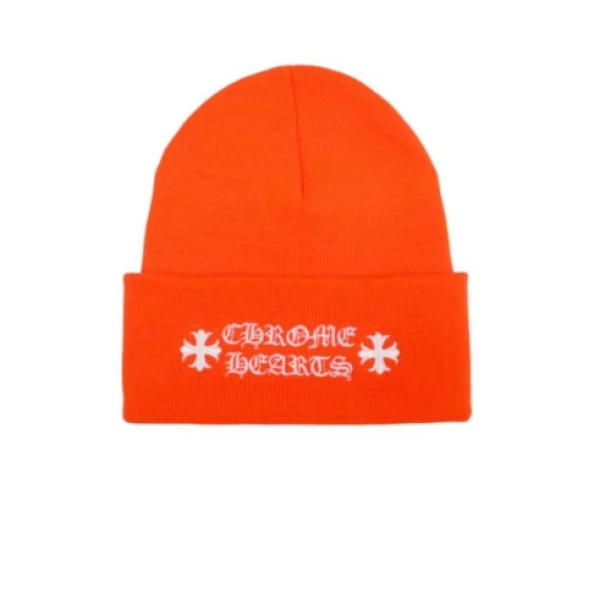 Chrome Hearts Logo Beanie Safety Orange