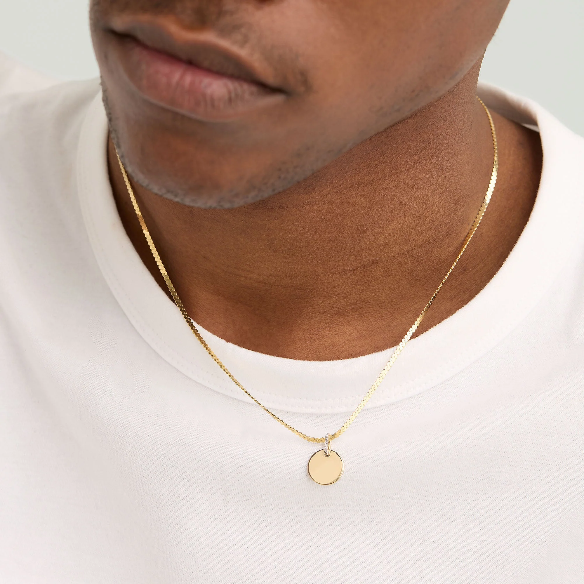 Disc Pavé Diamond Engravable Charm