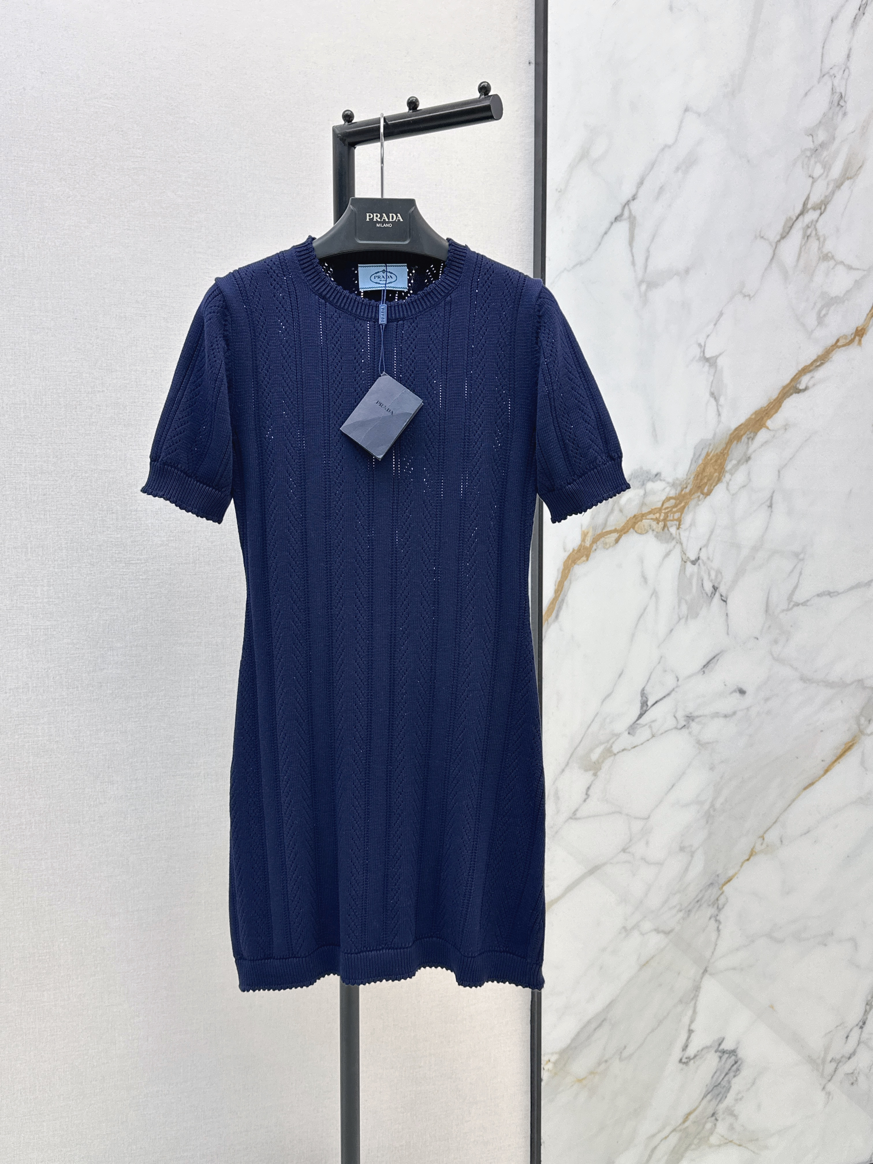 Pra New Hollow-out Crochet Short Sleeve Dress