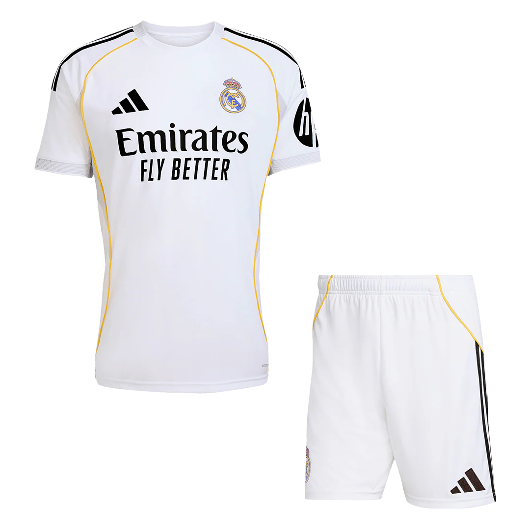Real Madrid Home Soccer Jersey Kit(Jersey+Shorts) 2025/26 White