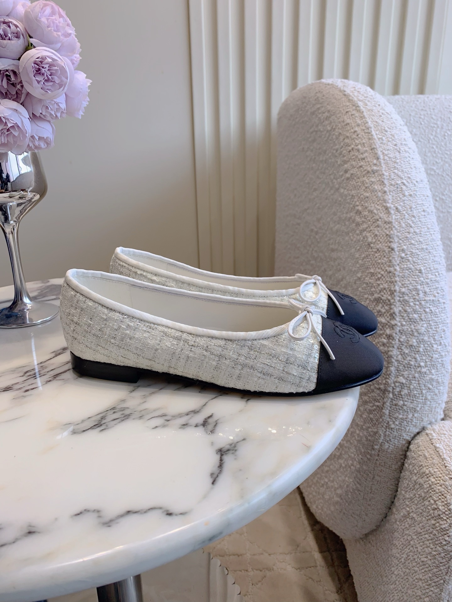 Chan New Bow flat ballet shoes