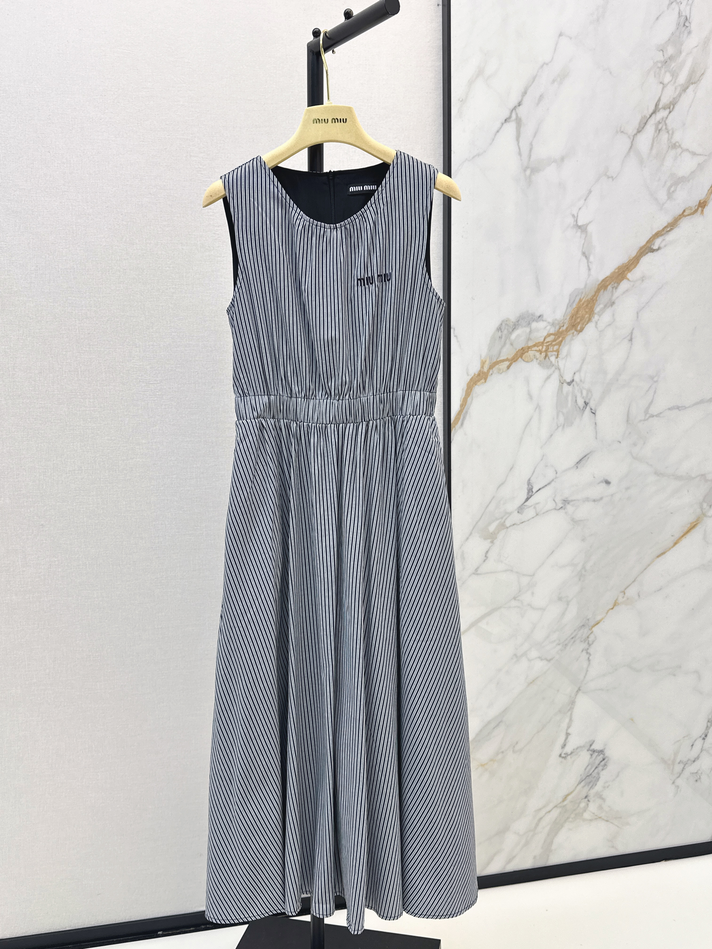 Miu New stripe sleeveless dress