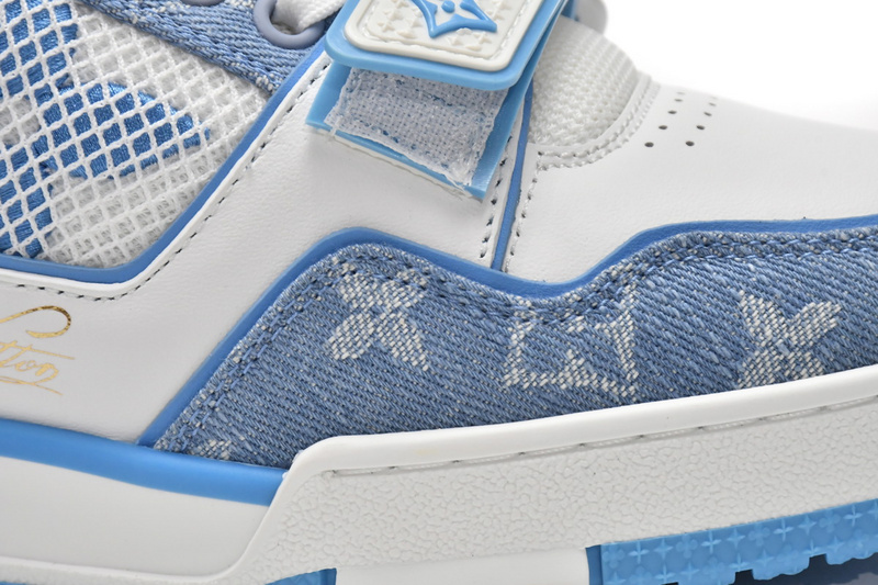 Pkkicks God Batch LOUIS VUITTON Trainer Blue Cloth Surface GO0232